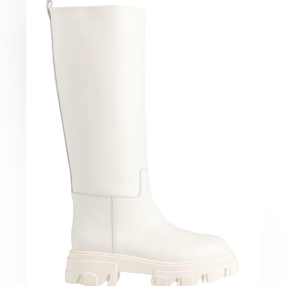 Gia Borghini Gia x Pernille White Knee-High Chunky Boots